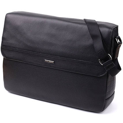 Чоловіча сумка-портфель для ноутбука із зернистої натуральної шкіри Tony Perotti 20864_1 (6036-38 nero) Чорний, фото 1