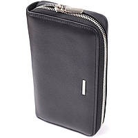 Практичний жіночий гаманець на одне відділення із зернистої натуральної шкіри Tony Perotti 20863_1 (3622 nero) Чорний