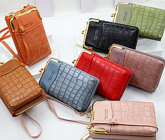 Жіноча міні сумочка клатч рептилія на плече, маленька сумка гаманець для телефону