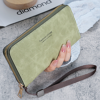 Жіночий гаманець клатч на блискавці, яскравий гаманець-клатч для дівчат Зелений