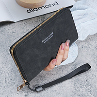 Жіночий гаманець клатч на блискавці, яскравий гаманець-клатч для дівчат Чорний