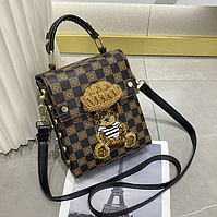 Маленька дитяча сумочка з ведмедиком, міні сумка для дівчаток з ведмедем Коричнева