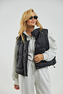 Тепла жилетка на блискавці - чорний цвет, XL (є розміри)