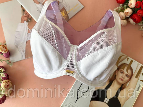 Бюстгальтер Lanny Mode для великих грудей (G, I) — без поролону, на кісточках білий, фото 1
