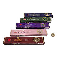 Набір пахощів HEM Masala, 5 ароматів по 15 г: Moon, Rain Forest, Lavender, White Musk, Chandan, фото 4