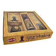 Подарунковий набір HEM Yog Chakra: пахощі-конуси, спрей, підставка, фото 2