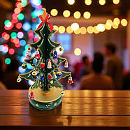 Ялинка дерев'яна музична настільна з міні-іграшками (27×15×15 см), фото 2