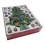 Ялинка дерев'яна музична настільна з міні-іграшками (27×15×15 см), фото 3