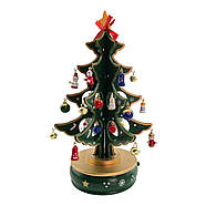 Ялинка дерев'яна музична настільна з міні-іграшками (27×15×15 см), фото 4