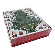 Ялинка дерев'яна музична настільна з міні-іграшками (27×15×15 см), фото 5