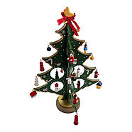 Ялинка настільна дерев'яна з підвісними іграшками (29×20×20 см), фото 3