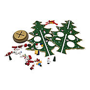 Ялинка настільна дерев'яна з підвісними іграшками (29×20×20 см), фото 4