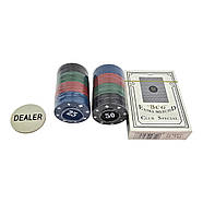 Набір для покеру 40 фішок + колода карток BCG + жетон Dealer, в блістері, фото 2