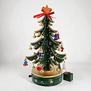 Ялинка новорічна з підвісками, дерево, 16 см, фото 2