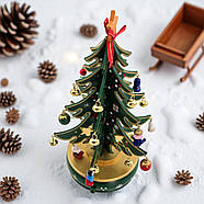 Ялинка новорічна з підвісками, дерево, 16 см, фото 3