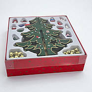 Ялинка новорічна з підвісками, дерево, 16 см, фото 4