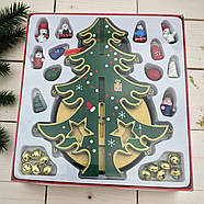 Ялинка новорічна з підвісками, дерево, 16 см, фото 5