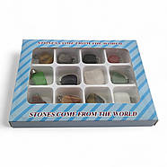 Кулон з каменю (набір 12 шт) (12,5 х9, 5х1, 5 см), фото 4