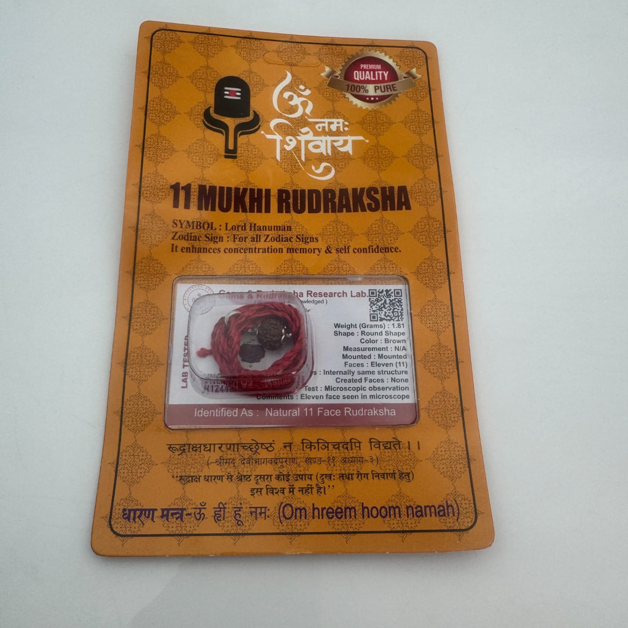 Амулет-талісман Рудракша 11 Мукхі (11 Ліков), фото 1