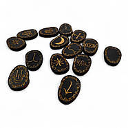 Руни "Відьміни" (Вікканські) темні, 14 рун (4,2 х3, 1х0, 7 см), масив дерева., фото 3