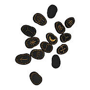 Руни "Відьміни" (Вікканські) темні, 14 рун (4,2 х3, 1х0, 7 см), масив дерева., фото 4