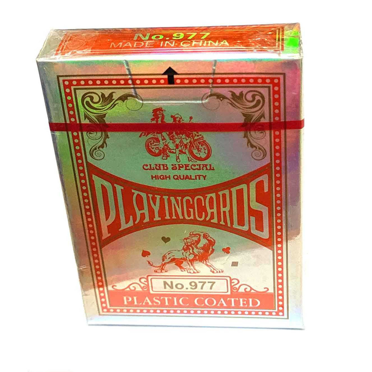 Карти гральні пластикове покриття червона сорочка (9х6, 5х1, 7 см), фото 1