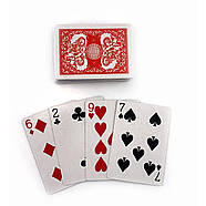 Карти гральні пластикове покриття червона сорочка (9х6, 5х1, 7 см), фото 4