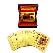 Карти гральні пластикові позолочені в скриньці (11,5х8,5х4,5 см), фото 2