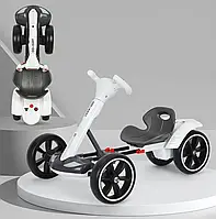 Електромобіль дитячий Go-Kart HL-B6 – білий карт із EVA колесами, швидкість до 6 км/год