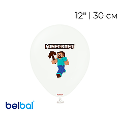 Принт 059 BELBAL-ББ 12" Майнкрафт Стів - на білому