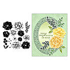 Набір силіконових штампів для скрапбукінгу Піони CHT216, фото 2