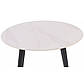 Круглий керамічний стіл Rion 90 см під білий мармур із чорними матовими металевими ніжками, фото 3