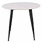 Круглий керамічний стіл Rion 90 см під білий мармур із чорними матовими металевими ніжками, фото 2