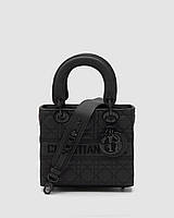 💎 Christian Dior Latte Ultramatte Cannage Calfskin Mini Lady Dior Black 20 х 17 х 9 см