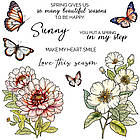 Набір силіконових штампів для скрапбукінгу Квіти і метелики CHT218, фото 2