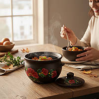 Супниця Дачна 2л Мак з червоної глини