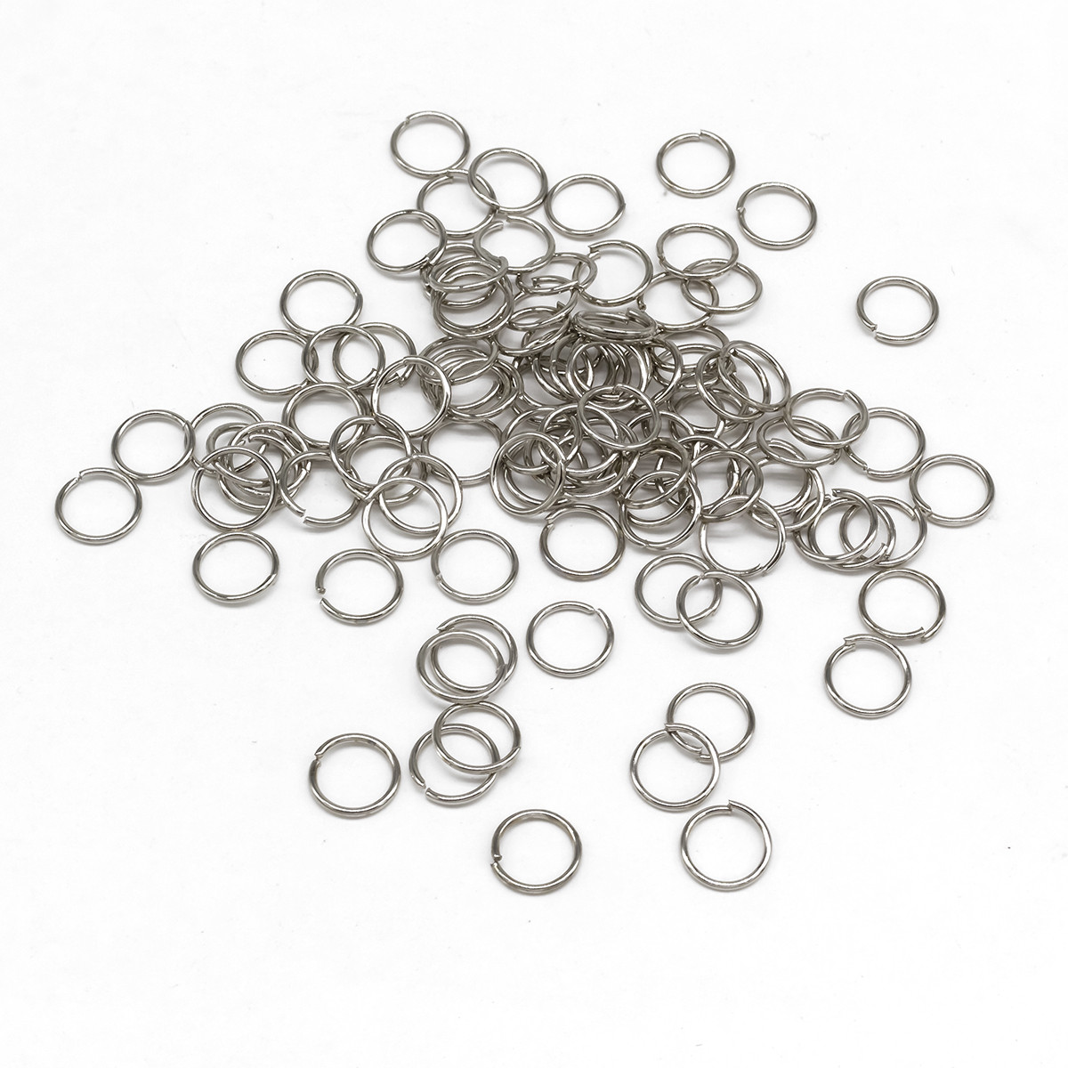 Колечки одинарні, Залізні, Колір: Платина, Розмір: 7х0.7мм, Внутрішній Діаметр 5.6 мм, приблизно 480 шт./50г, фото 1