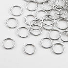 Колечки одинарні, Залізні, Колір: Платина, Розмір: 7х0.7мм, Внутрішній Діаметр 5.6 мм, приблизно 480 шт./50г, фото 3