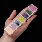 Контейнер для Бісера та Бусин, Пластик, Прозорий, Прямокутний, 7 Відсіків, Розмір: 15.5х3.3х1.8 см, 1 пара, фото 5