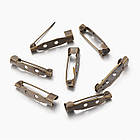 Основа під Брош Залізна, Булавка, з 2 отворами, Колір: Бронза, Розмір: 20х5х5мм, Отв-тіє 2 мм, 50 шт./пач, фото 5