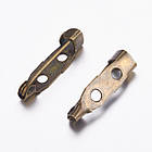 Основа під Брош Залізна, Булавка, з 2 отворами, Колір: Бронза, Розмір: 20х5х5мм, Отв-тіє 2 мм, 50 шт./пач, фото 6