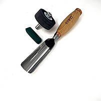 Ударна напівкругла 40мм STRYI Profi стамеска для об'ємного та скульптурного різьблення по дереву, фото 6