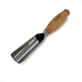 Ударна напівкругла 40мм STRYI Profi стамеска для об'ємного та скульптурного різьблення по дереву