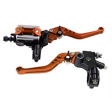 Універсальні регульовані важелі гальма та зчеплення для керма 22мм. Оранж