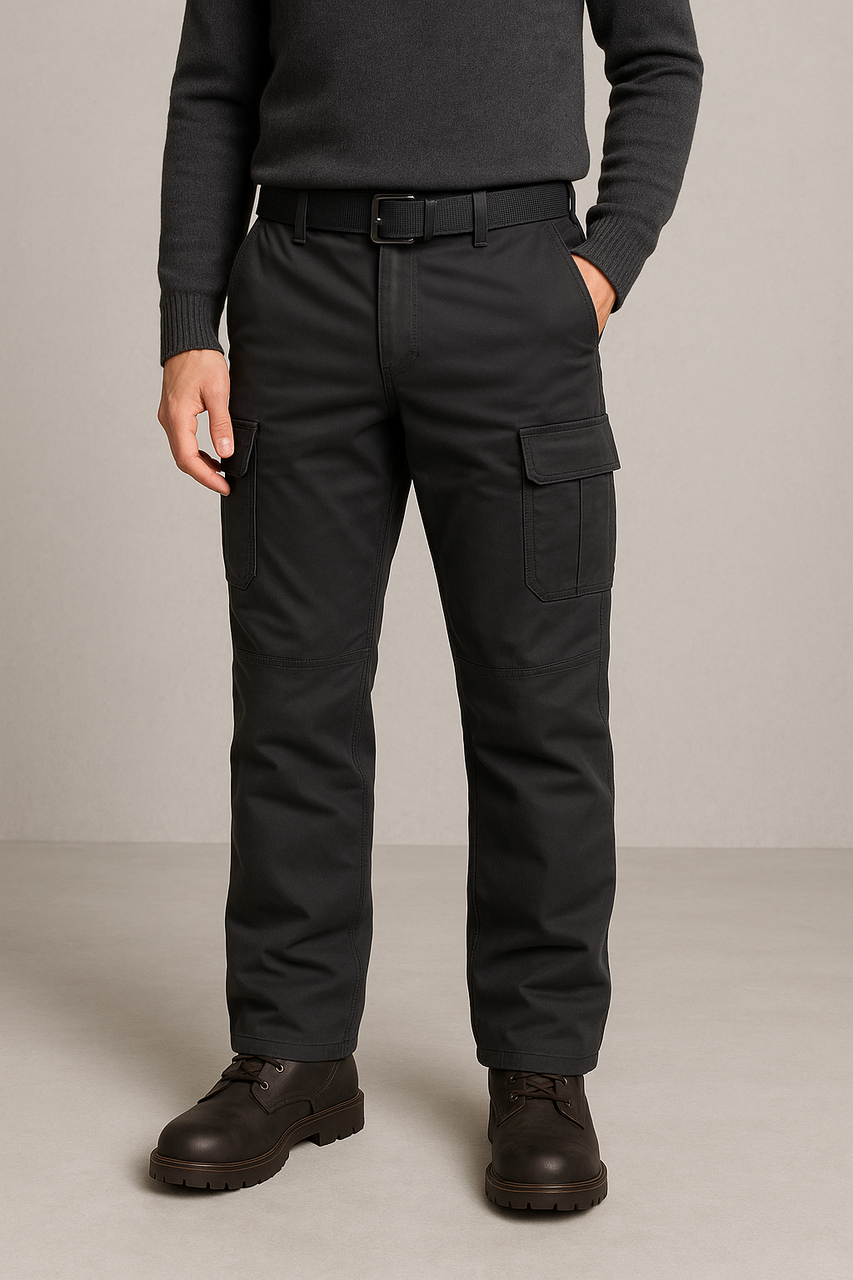 Штани карго чоловічі зимові Iteno (Tophero) з флісом, 6 кишень, прямі котонові,34, Сірий, фото 1