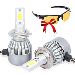 2 шт C6-H4, 36W, LED лампи для авто Оригінал + Подарунок Антивідблискові окуляри / Автолампи