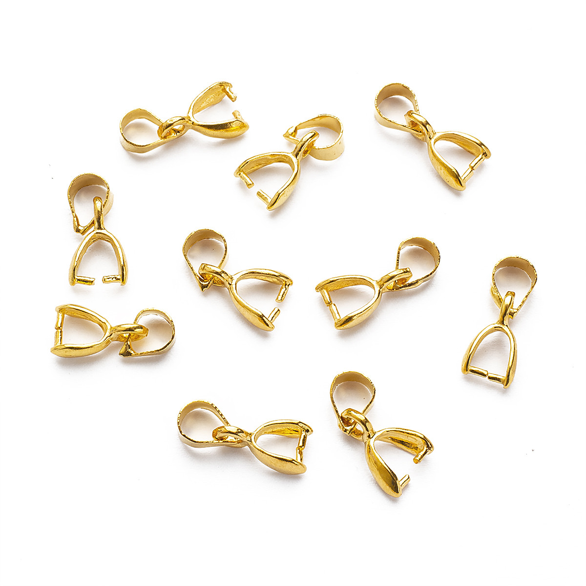 Тримач для Кулонів, Латунь, Колір: Золото, Розмір: 10x5.5x3мм, Отвір 3.5 мм, 10 шт, фото 1