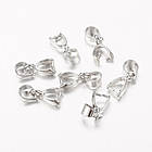 Тримач для Кулонів, Латунь, Колір: Платина, Розмір: 10x5.5x3мм, Отвір 3.5 мм, 10 шт, фото 4