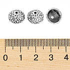 Шапочки для Бусин Металеві, Конус, Колір: Античне Срібло, Розмір: 11х5 мм, Отвір 1 мм, 30 шт, фото 5