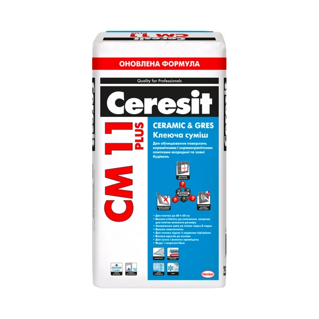Клей для плитки  Ceresit СМ 11 Ceramic&Gres Plus 25 кг, фото 1